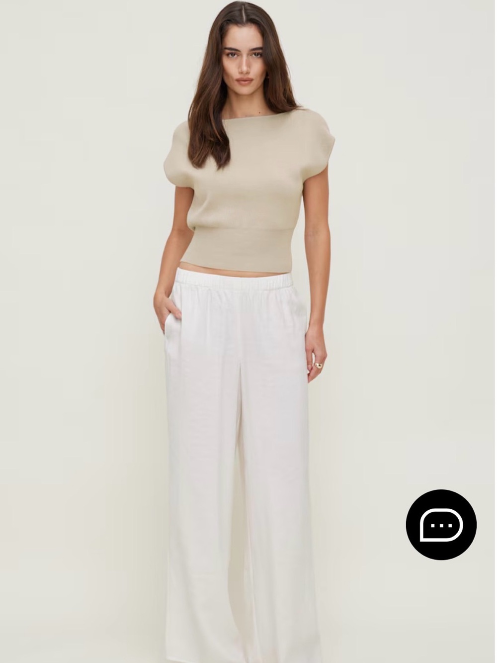 Dynamite NWT Priya Wide Leg Pants in White Size XS